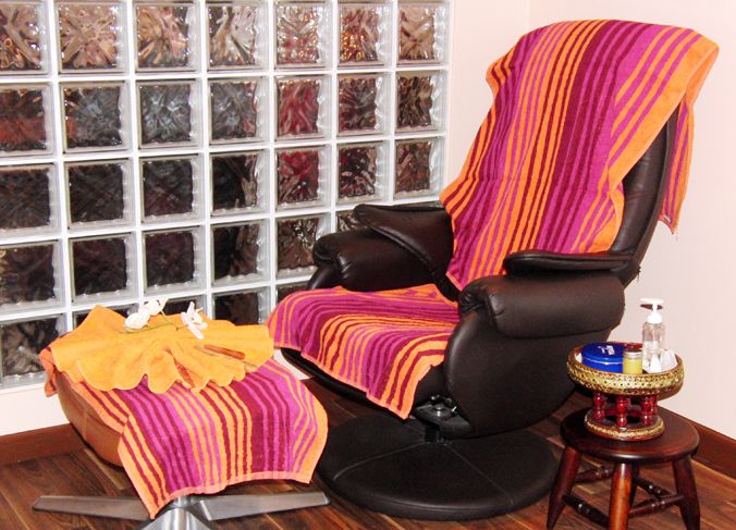 Massagestuhl, z.B. für eine Fußmassage